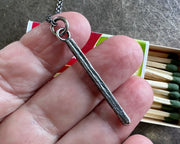 matchstick necklace pendant - sterling silver