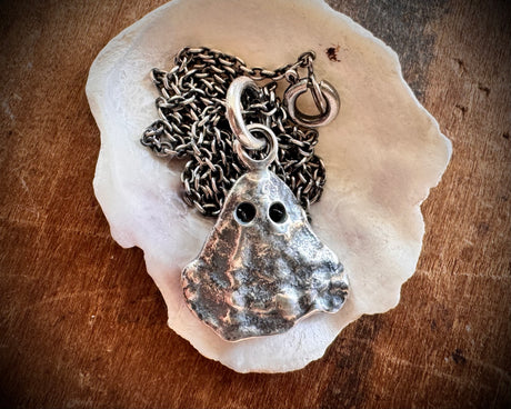 oyster shell ghost necklace pendant