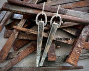 silver and gold nail earrings