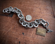 rusty old split lock washer link bracelet ... rustic silver hardware jewelry