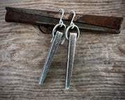 square cut nail earrings