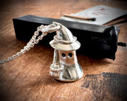 Calista the ghost necklace pendant - impressionable cauldron ghost wax seal jewelry