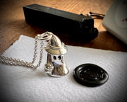 Calista the ghost necklace pendant - impressionable cauldron ghost wax seal jewelry