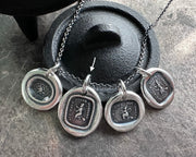 witch wax seal necklace - all have their hobbies - wax seal jewelry