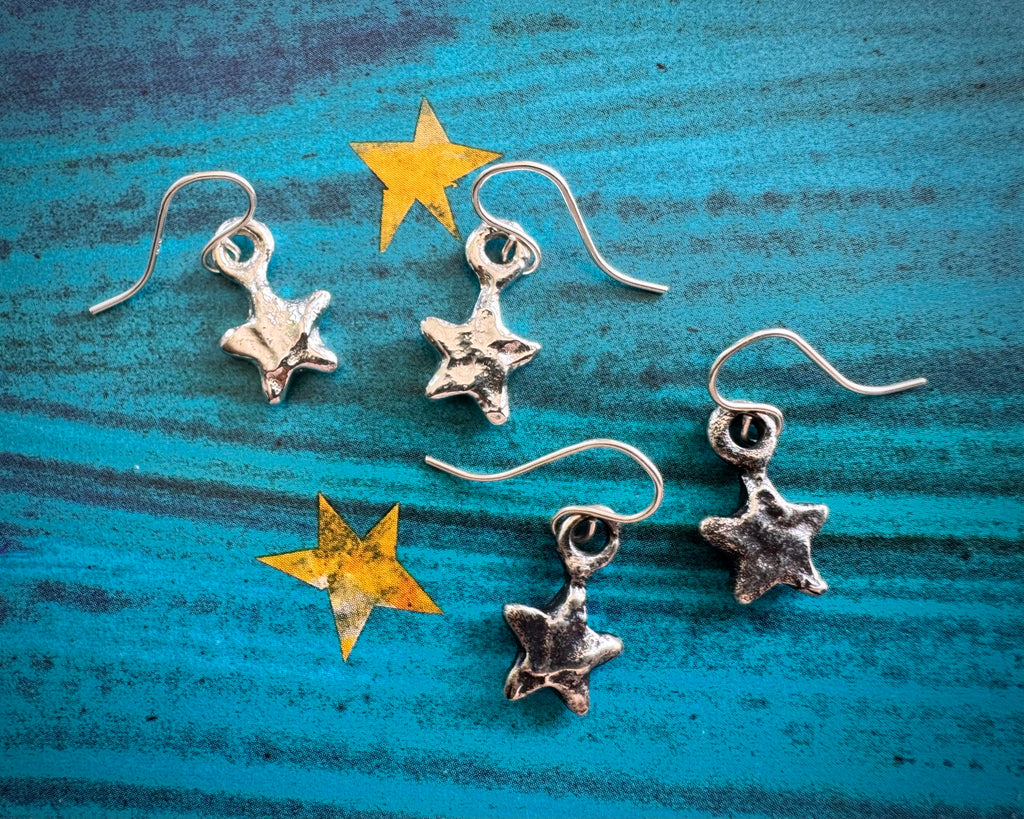 star earrings - rustic celestial jewelry
