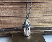 witchy ghost pendant