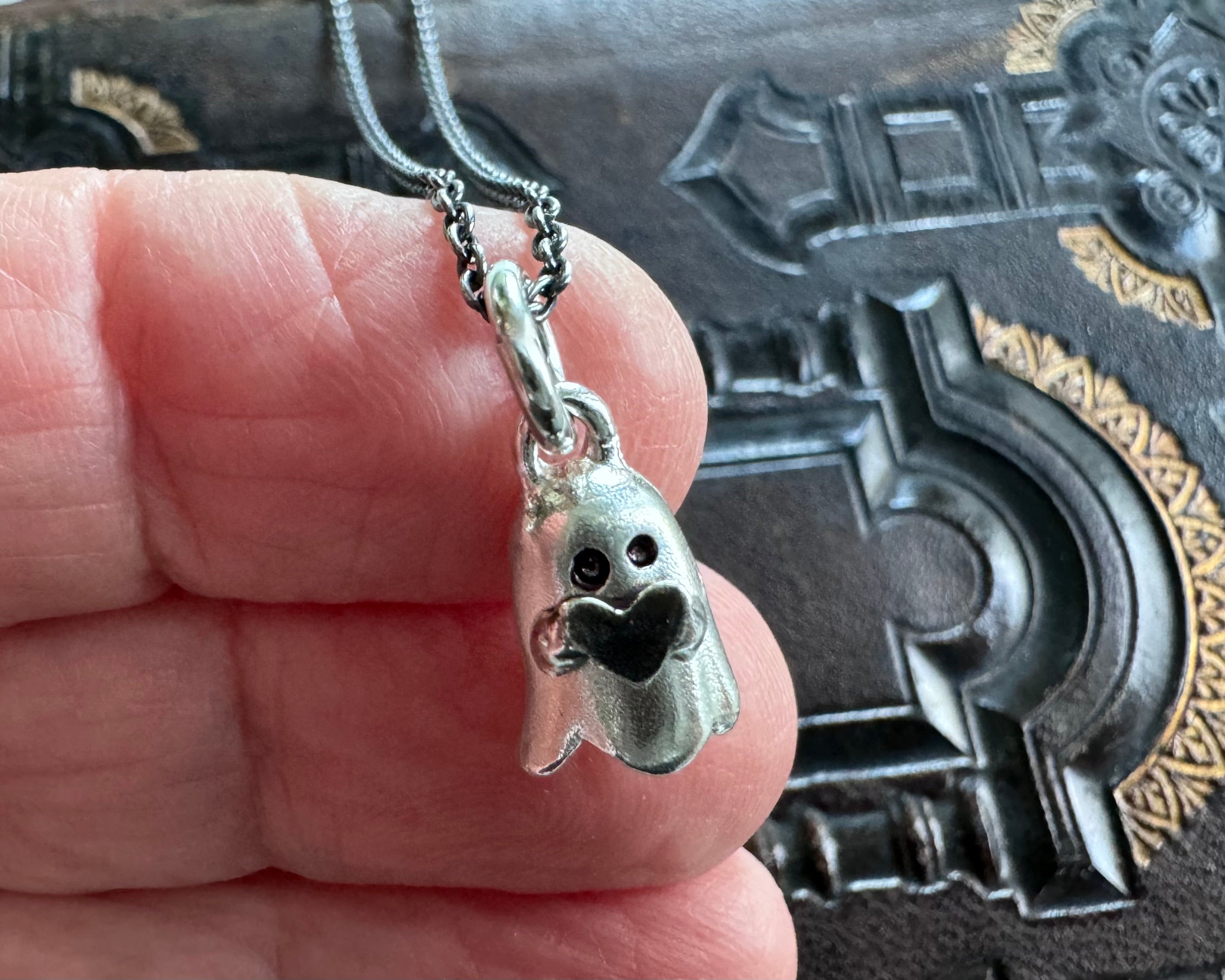 thumbnail image 2 of Xanadu Designs Silver Plated Ghost Charms – Wholesale Lot (5, 10, Or 20 Pieces) C3138 2 of 6