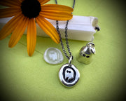 ghost wax seal pendant - ghost wax seal jewelry