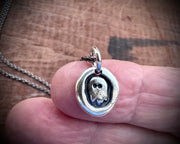 ghost wax seal pendant - ghost wax seal jewelry