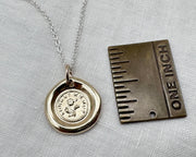 forget me not wax seal pendant in 14k gold - wax seal jewelry