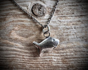 swimming fish necklace pendant - yummy fish jewelry