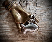 swimming fish necklace pendant - yummy fish jewelry