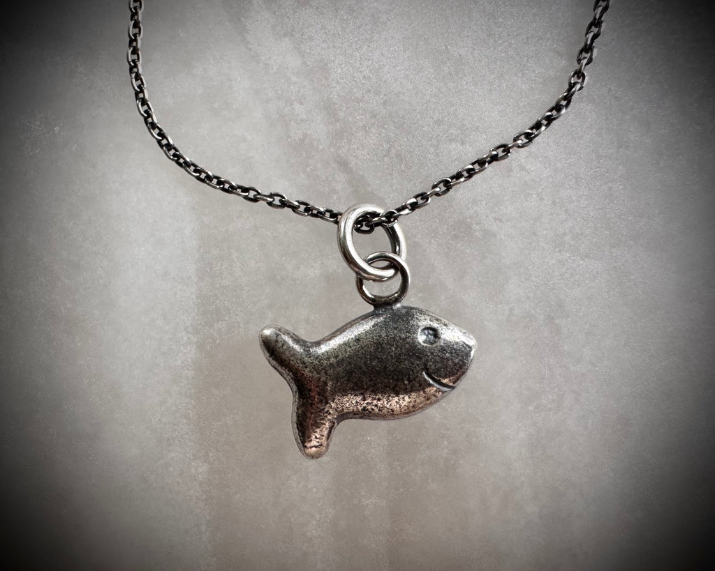 swimming fish necklace pendant - yummy fish jewelry