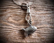 swimming fish necklace pendant - yummy fish jewelry