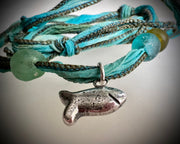 swimming fish necklace pendant - yummy fish jewelry