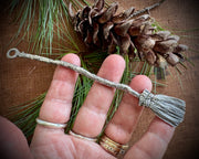 witch besom broom - cocktail stirrer, home decor, tree ornament, magic wand, bold pendant, talisman
