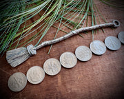 witch besom broom - cocktail stirrer, home decor, tree ornament, magic wand, bold pendant, talisman