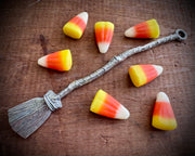 witch besom broom - cocktail stirrer, home decor, tree ornament, magic wand, bold pendant, talisman