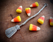 witch besom broom - cocktail stirrer, home decor, tree ornament, magic wand, bold pendant, talisman