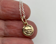 tiny gold skull wax seal pendant - 14k gold vermeil wax seal jewelry