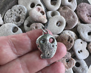 sterling silver hag stone pendant