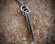 rustic silver nail necklace