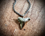 custom for K - gold shark tooth talisman necklace pendant