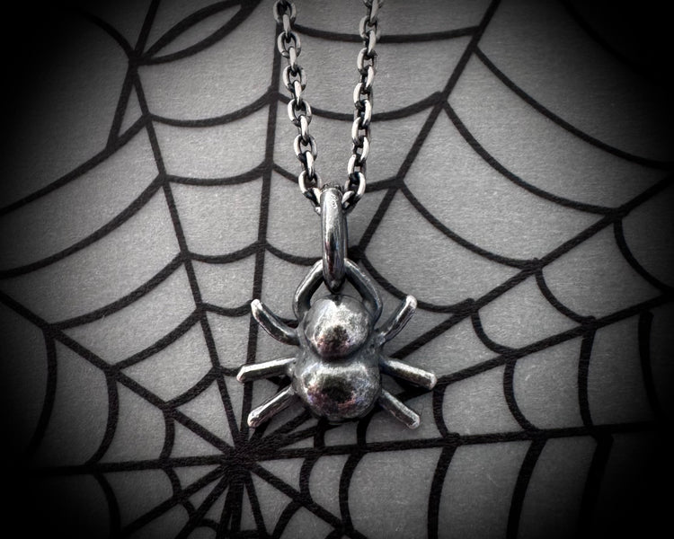 itsy bitsy spider necklace pendant - whimsical spider jewelry