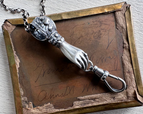 Victorian hand charm holder necklace 