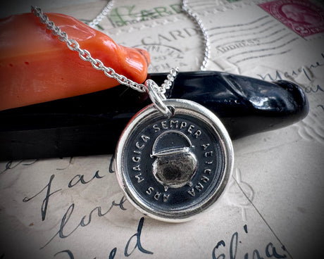 witch cauldron wax seal pendant - wax seal jewelry