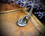 tiny witch hat necklace pendant - 3D sterling silver Halloween jewelry