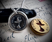 witch hat and broom wax seal pendant - all have their hobbies