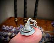 tiny witch hat necklace pendant - 3D sterling silver Halloween jewelry