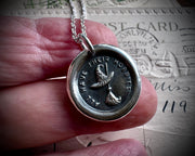 witch hat and broom wax seal pendant - all have their hobbies