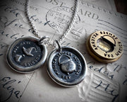 witch hat and broom wax seal pendant - all have their hobbies