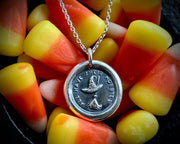 witch hat and broom wax seal pendant - all have their hobbies