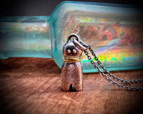 poppet doll necklace pendant ... larger doll jewelry talisman