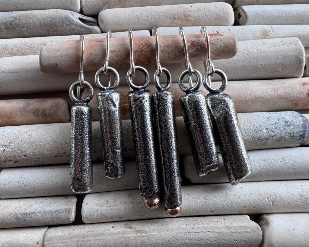 pipe stem earrings in sterling silver - pipe dreams