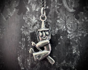witch on her broom pendant - Halloween jewelry