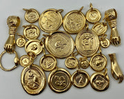 tiny gold skull wax seal pendant - 14k gold vermeil wax seal jewelry