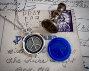 peace sign wax seal pendant