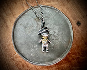 tiny witchy doll pendant - Selma - magical doll jewelry