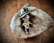 tiny witchy doll pendant - Selma - magical doll jewelry