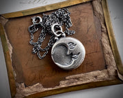 crescent moon headstone necklace