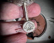 Beaver Moon necklace pendant - November full moon - reversible sterling silver lunar jewelry