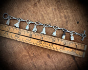 dog clip charm bracelet with unique toggle clasp