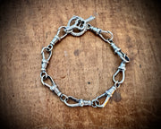 dog clip charm bracelet with unique toggle clasp