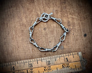 dog clip charm bracelet with unique toggle clasp