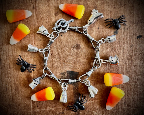 dog clip charm bracelet with unique toggle clasp