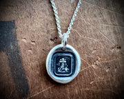 cross, anchor and heart wax seal necklace - faith, hope and love